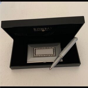 ‼️Never Use‼️Vintage Bombay Business Card Holder & Matching Pen